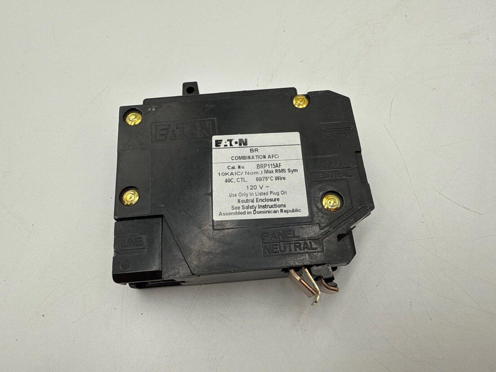 Eaton BRP115AF Circuit Breaker 15A 1P 120V Combination AFCI Plug On 15 Amp New