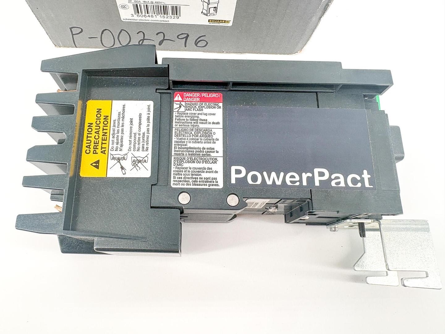 New Square D BDA261002 PowerPact Circuit Breaker 100A 480V 2-Pole