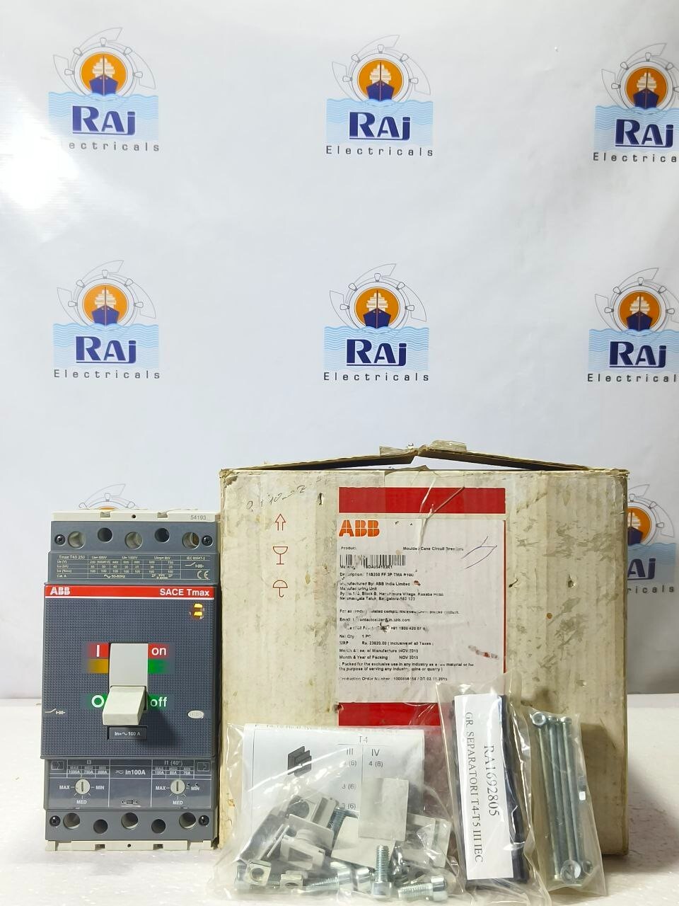 ABB TMAX T4S 250 100A 3POLE CIRCUIT BREAKER MCCB 40kA at 440V (FREE SHIPPING)