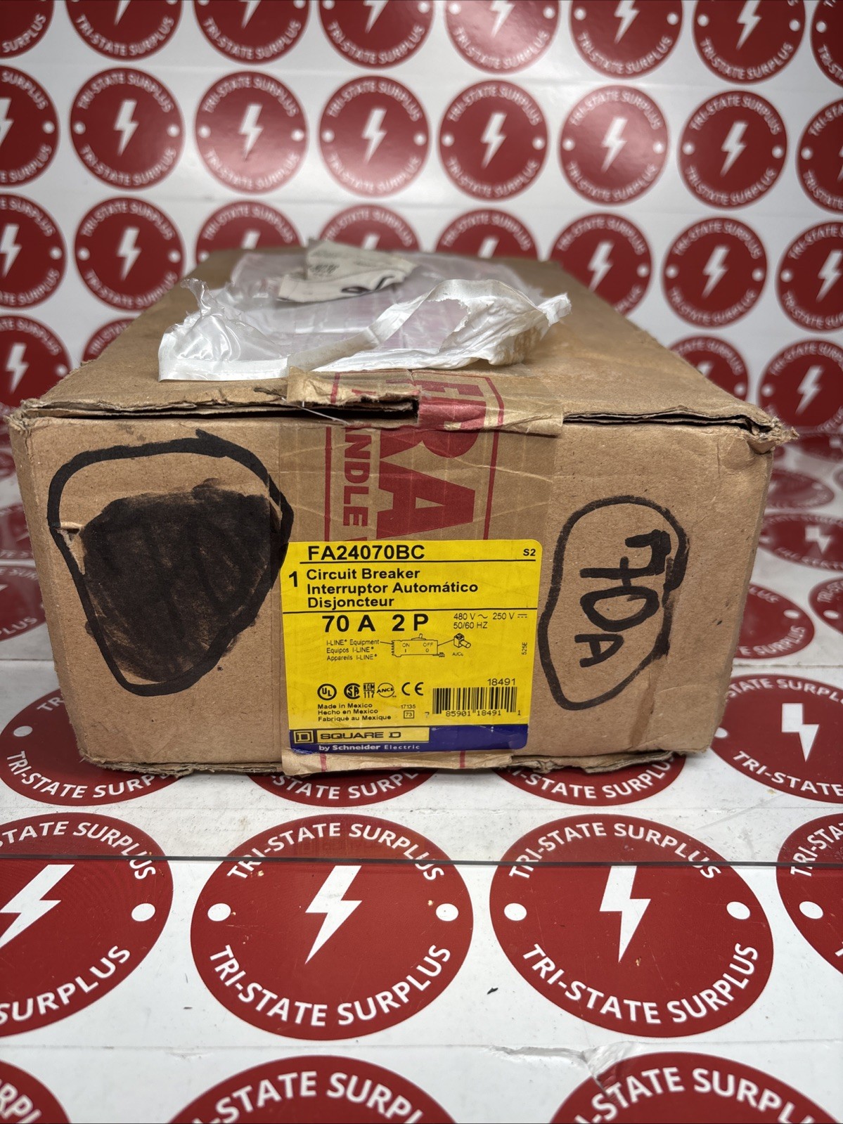 New Square D 70 Amp 2P FA24070 BC Circuit Breaker I Line Bolt on NIB 🔴🔴