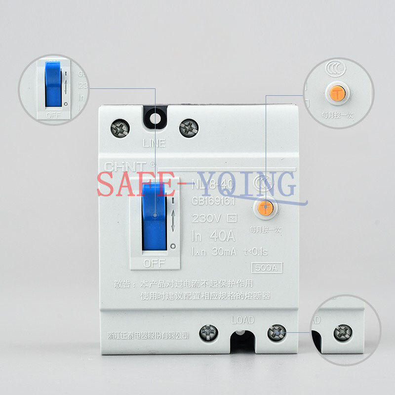 1PCS CHNT NL18 Series Leakage Circuit Breaker NL18-40 40A 2P New