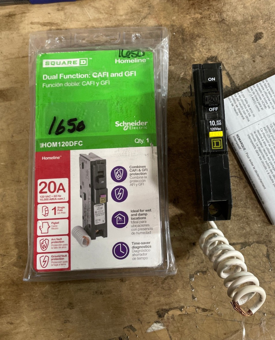 Square D – QO120GFIC QO 20A Single-Pole GFCI Circuit Breaker (Used)