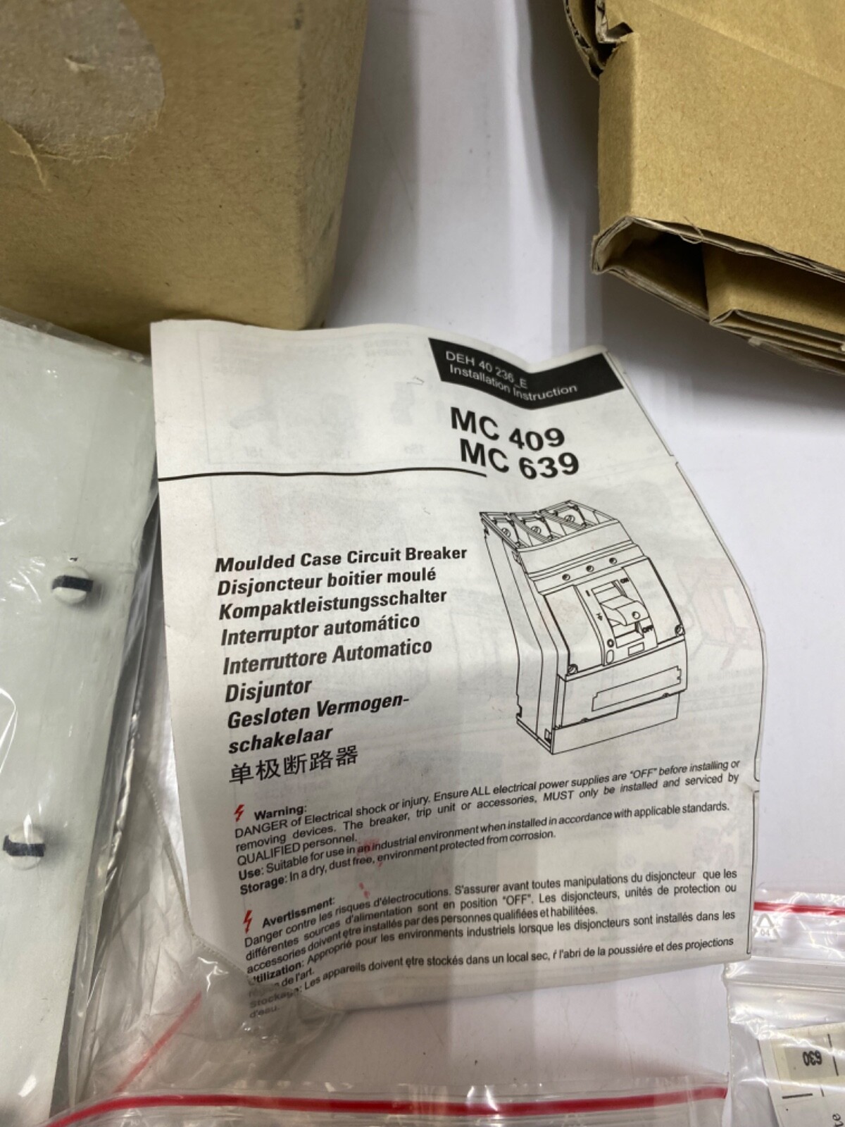 AEG circuit breaker MCE 639S MCE639S4630 / 4 Pole 630A