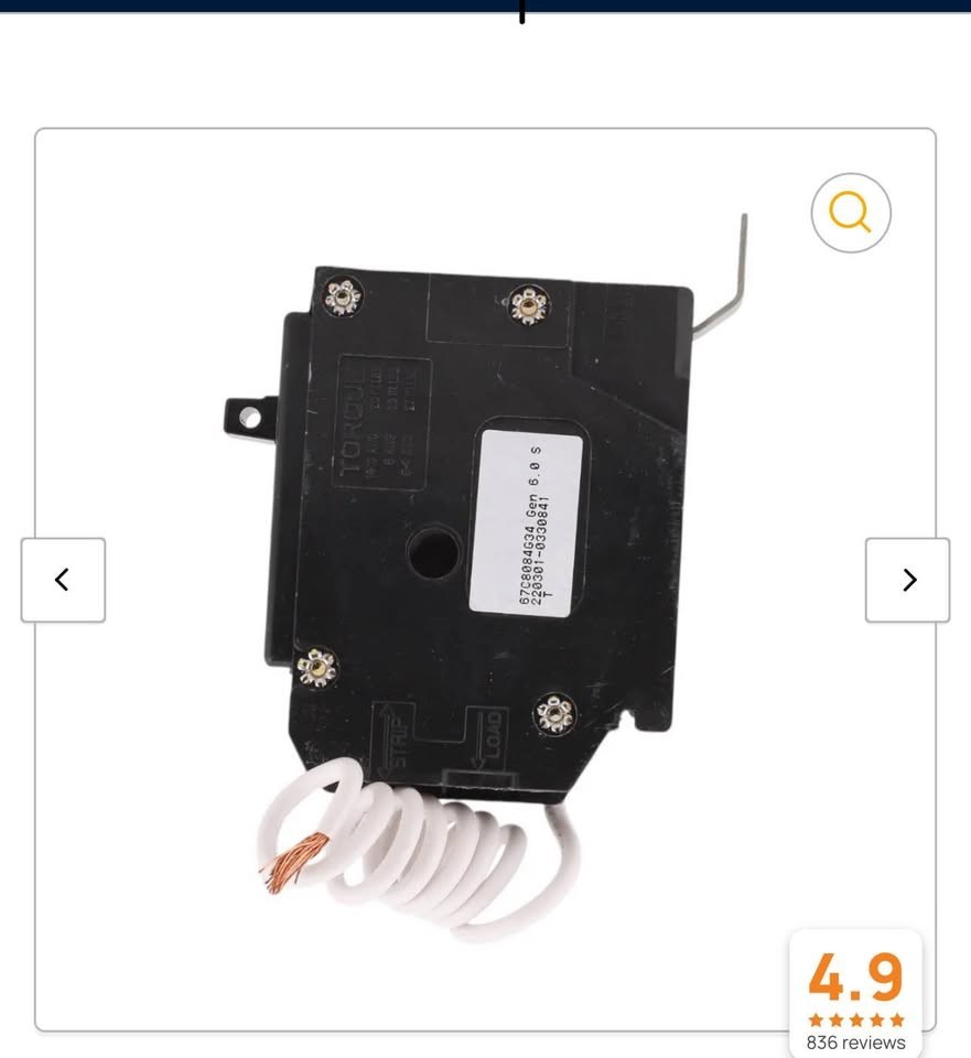 Eaton QB1020CAF circuit breaker, Bolt-on breaker AFCI, 1 pole, 20A, 10kAIC