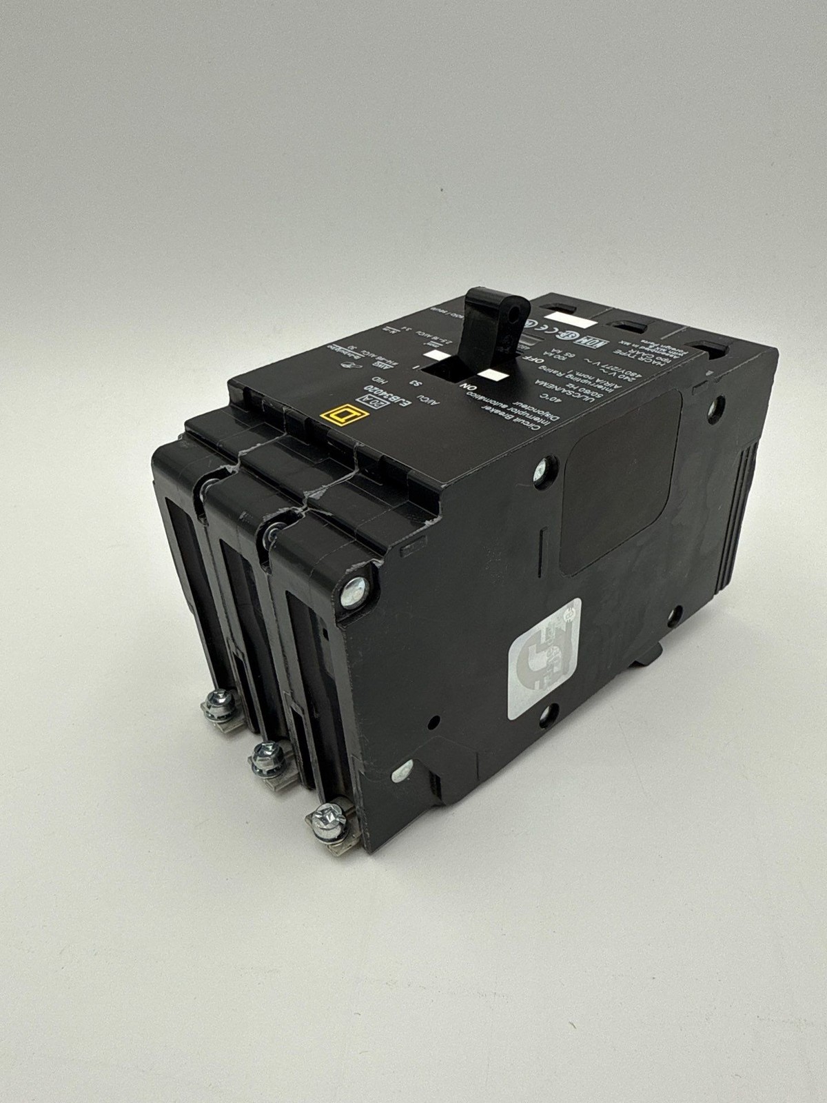 Square D EJB34020 Circuit Breaker 20A 3P 480/277V 65k EJB 20 Amp 3 Pole Bolt on