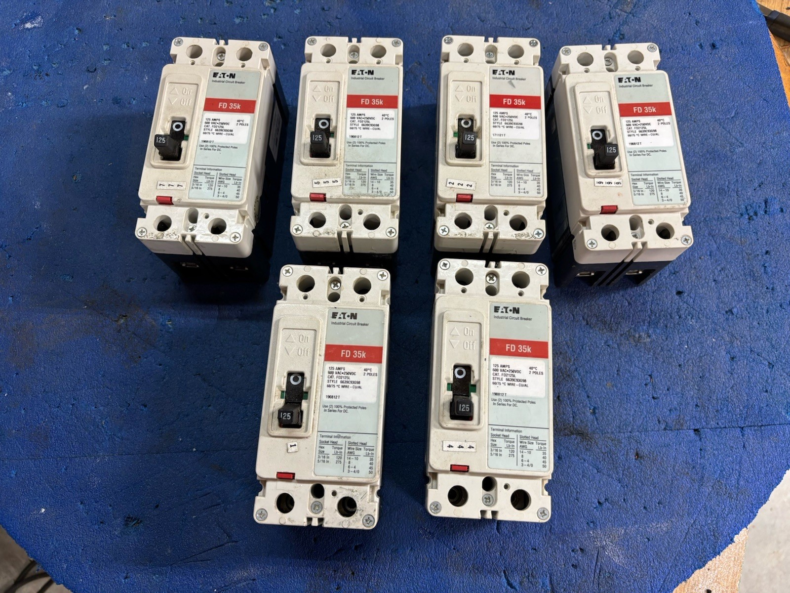125 Amp FD2125L – Eaton / Cutler-Hammer – Breaker MFG Date 2023