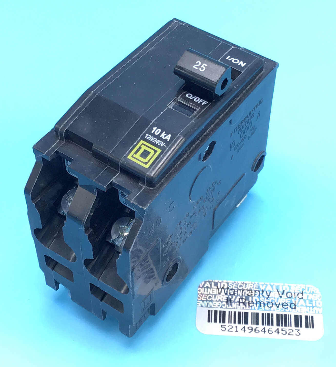 One (1) New Circuit Breaker Square D QO225 25 Amp 2 Pole 120/240V Plug-In