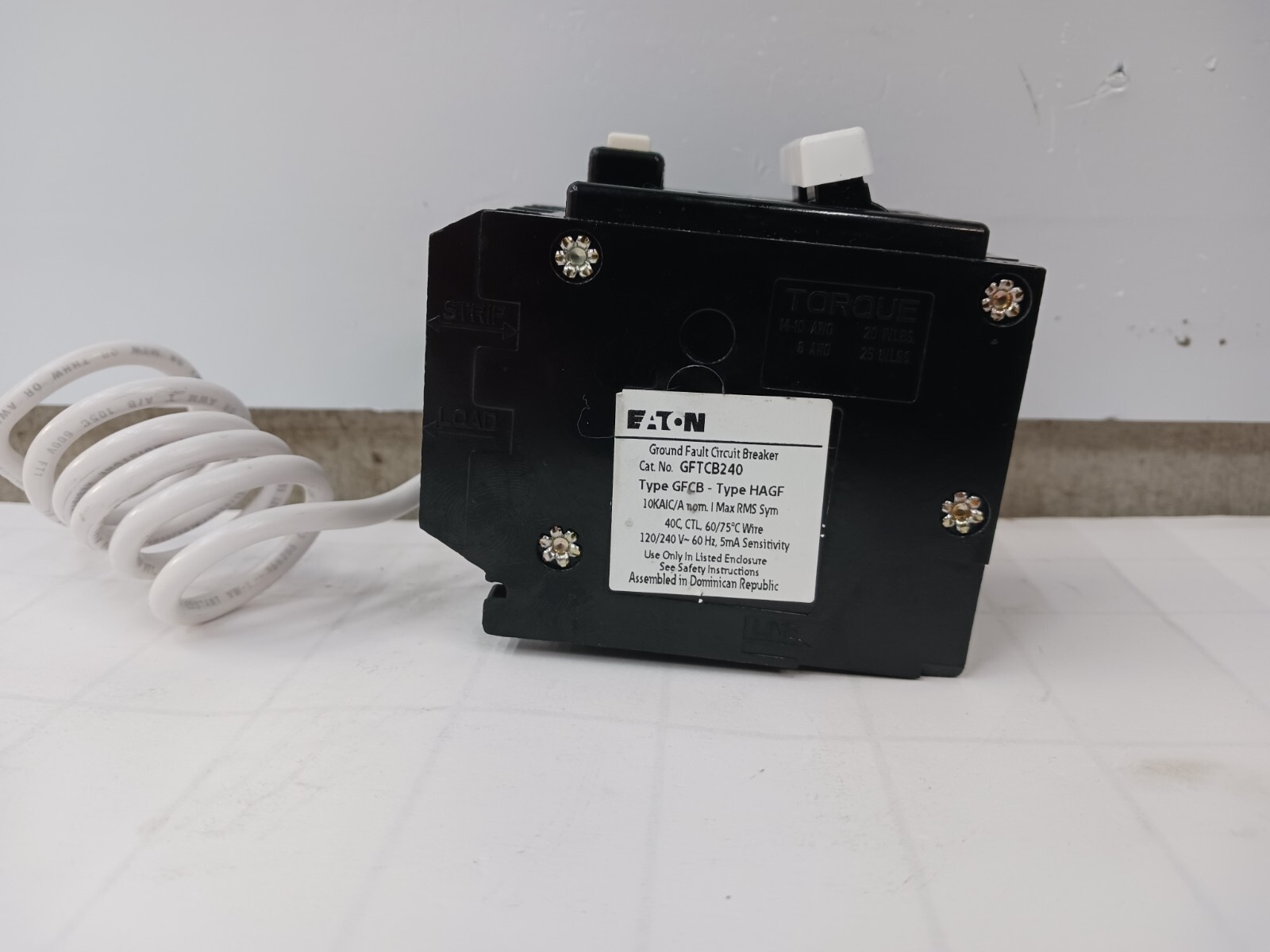 EATON 40 AMP GFCI CIRCUIT BREAKER 120/240 VAC 2 POLE GFTCB240