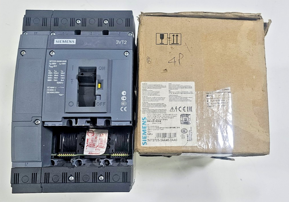 Siemens 3VT2 3VT2725-3AA46-0AA0 Circuit Breaker 250A 4Pole 65kA 690V