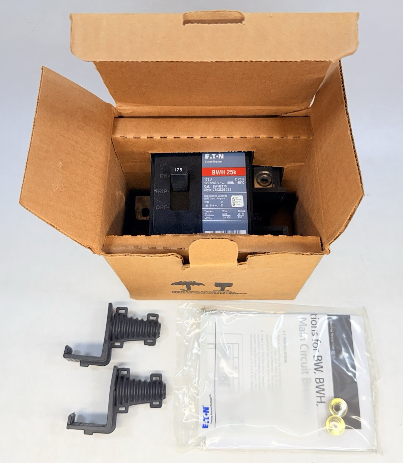 NEW Eaton BWH2175 Main Circuit Breaker, 175A, 120/240V, 2-Pole