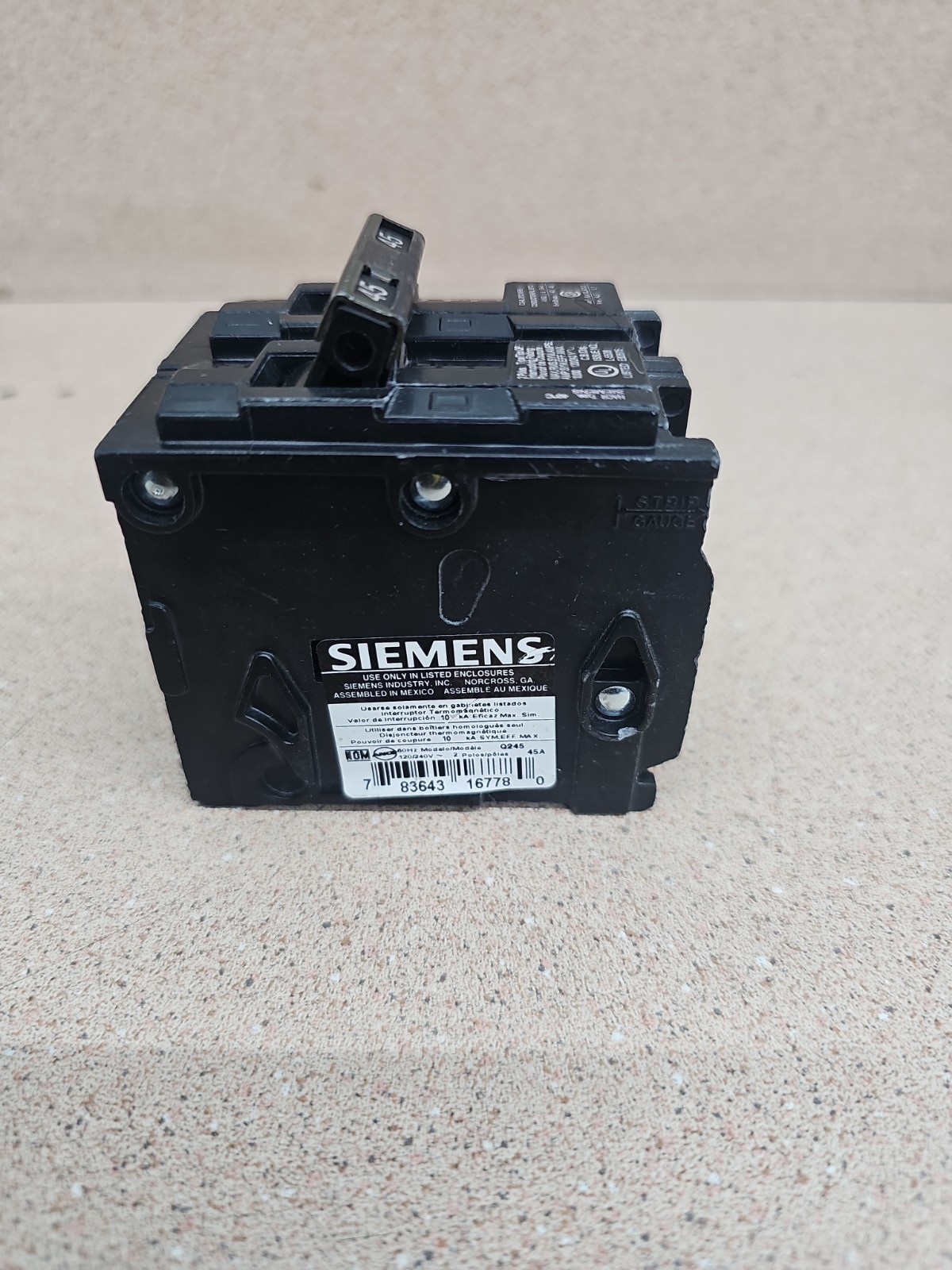 Siemens Q245 45 Amp Double-Pole Type QP Circuit Breaker