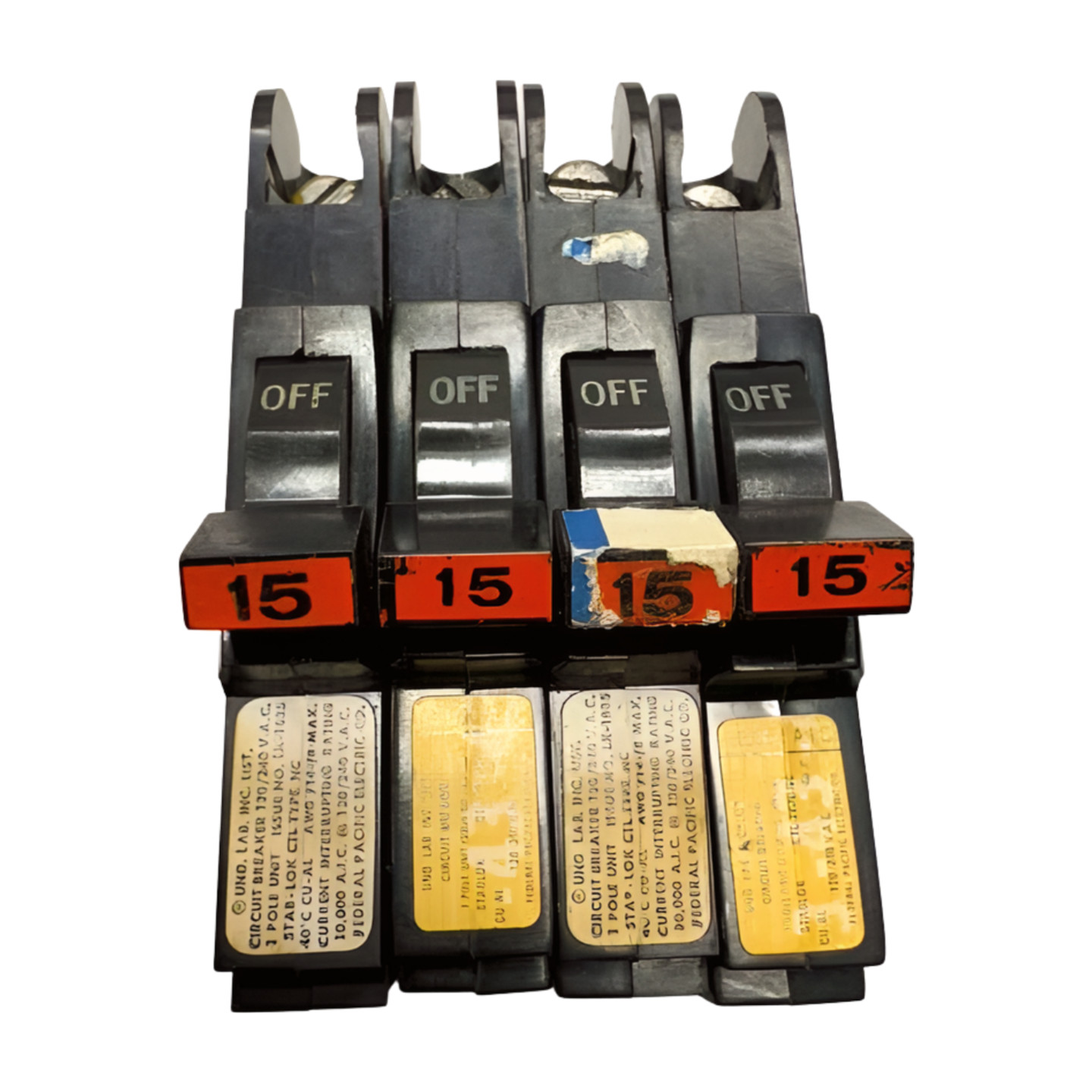 (Pack of 2) FPE NC015 Stab-Lok Circuit Breaker, 1-Pole, 15A, 120/240VAC, NC115