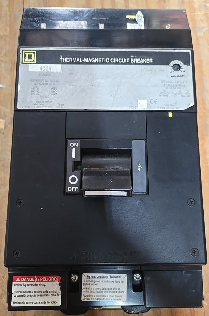 LC36400 400 Amp 600V 3 Pole Square D I Line Breaker