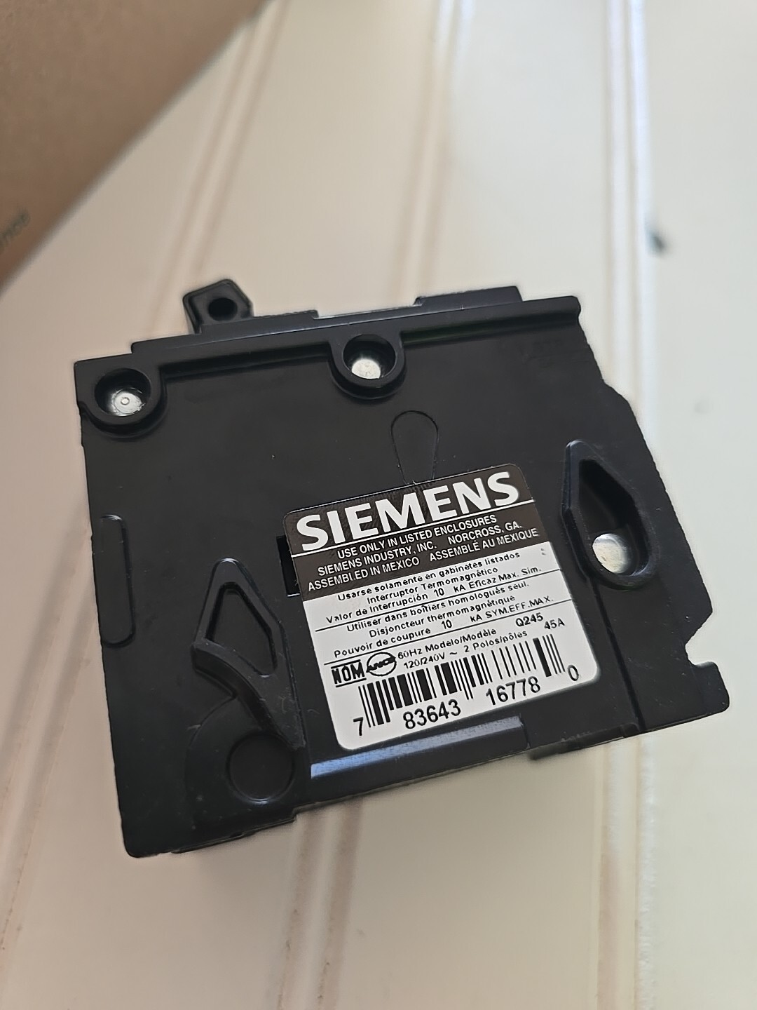 Q245 45-Amp Double Pole Type QP Circuit Breaker, Black