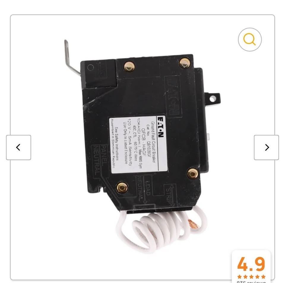 Eaton QB1020CAF circuit breaker, Bolt-on breaker AFCI, 1 pole, 20A, 10kAIC