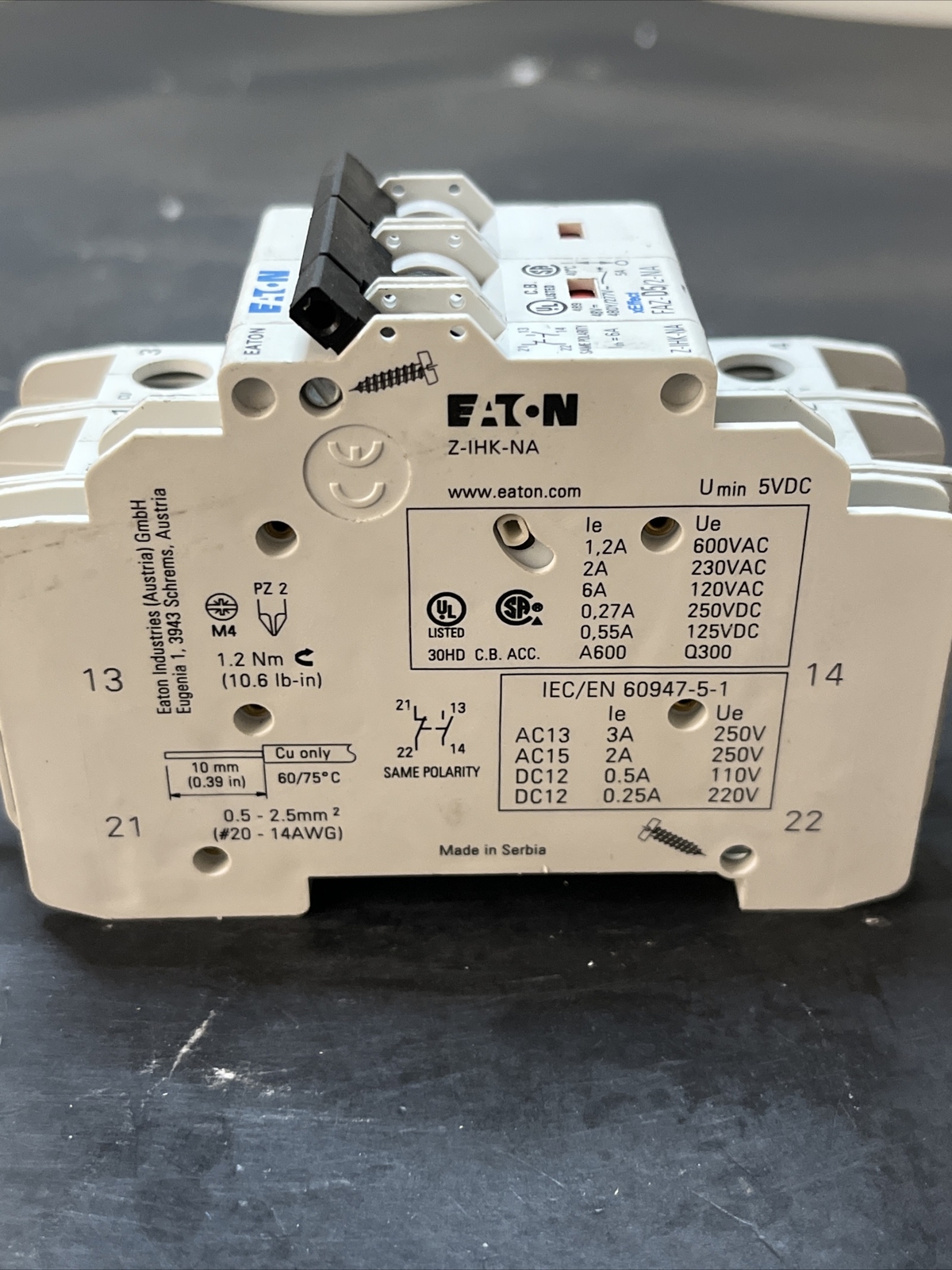 🔥🔥🔥Eaton NSB FAZ-D5/2-NA DIN Rail Breaker FAZ 2P 5A 480Y/277V 50/60Hz
