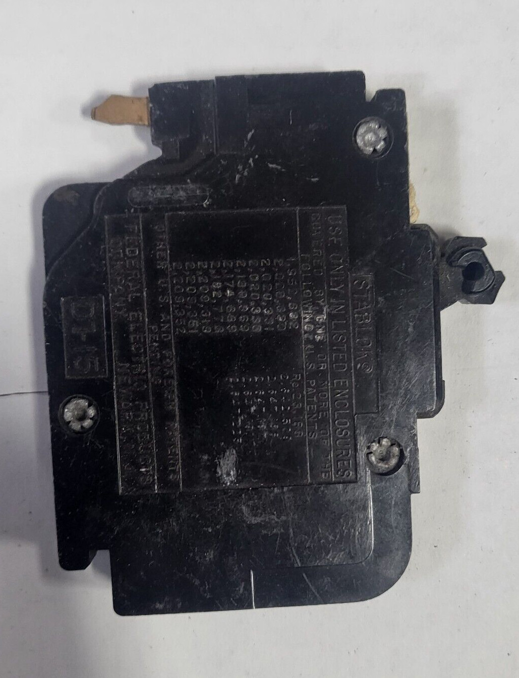 Federal Pacific 15 Amp 1 Pole Type NC Circuit Breaker FPE (Thin) Stab-Lok BLACK