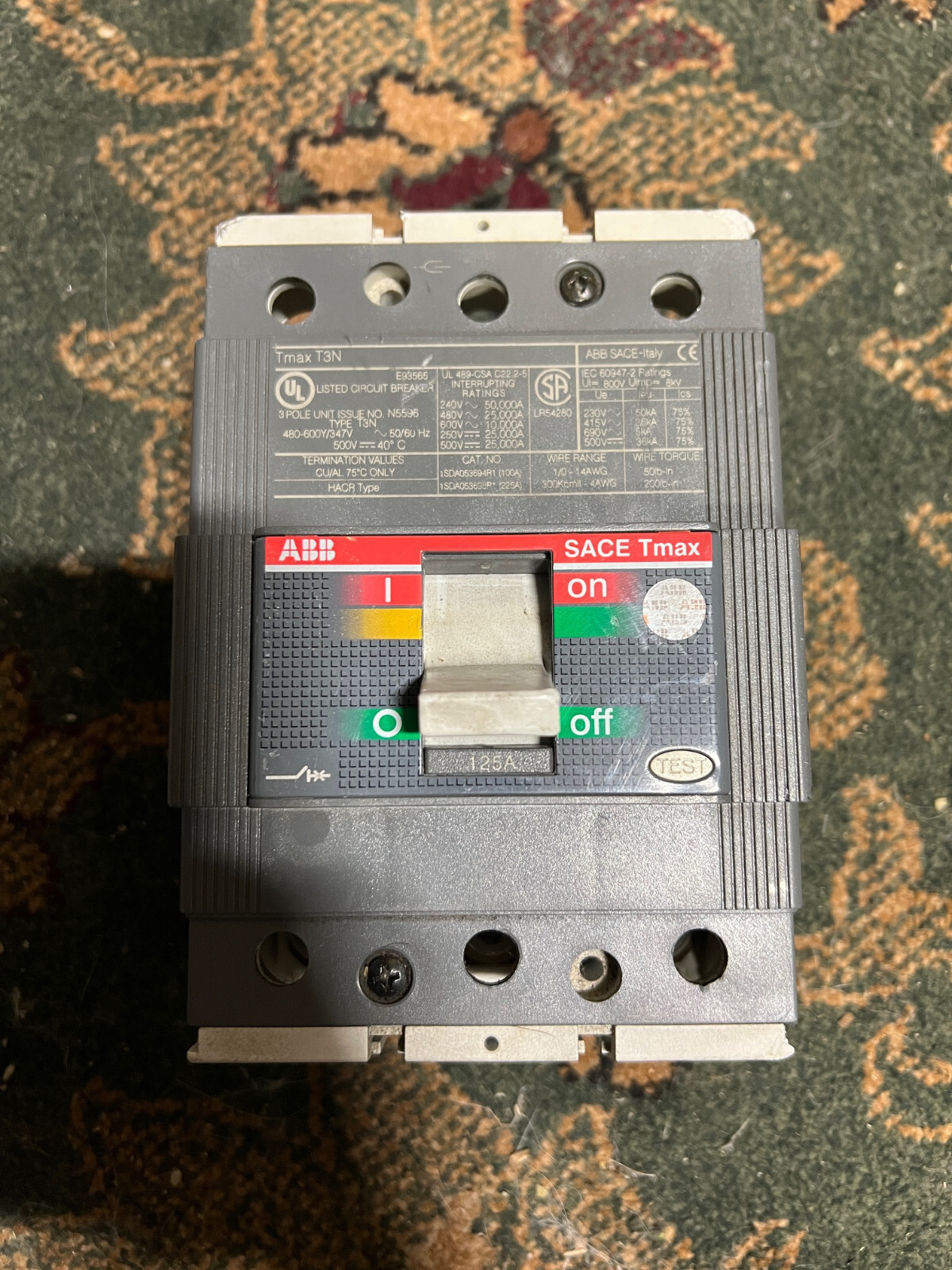 ABB SACE Tmax T3N 250 Circuit Breaker 200A, Used
