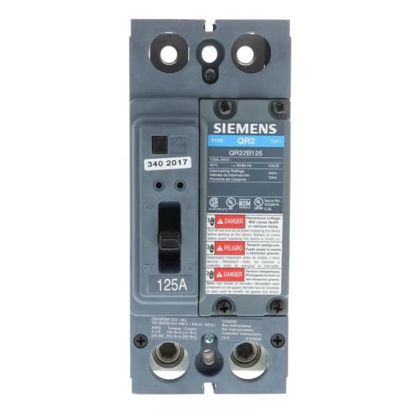 QR22B225 SIEMENS BREAKER QR 2P 225A 240V 10KA QR BREAKERS MOLDED CASE CIRCUI NEW