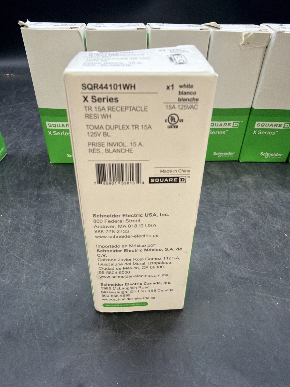 (QTY 10) Square D SQR44101WH: X Series 15A 125V Tamper Resistant Duplex