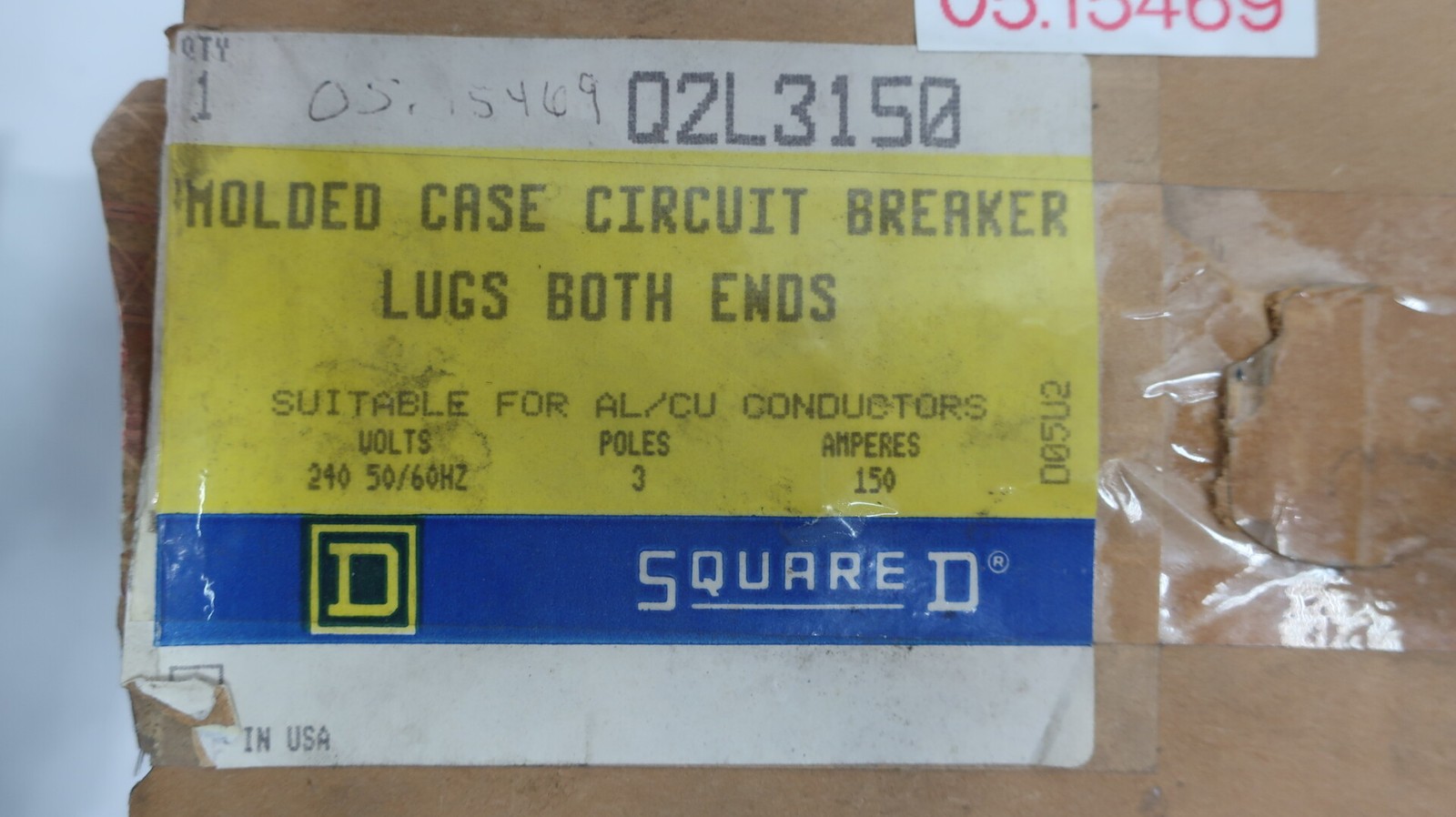 Square D Q2L3150 Molded Case Circuit Breaker 150a Amp 240v-ac 3p