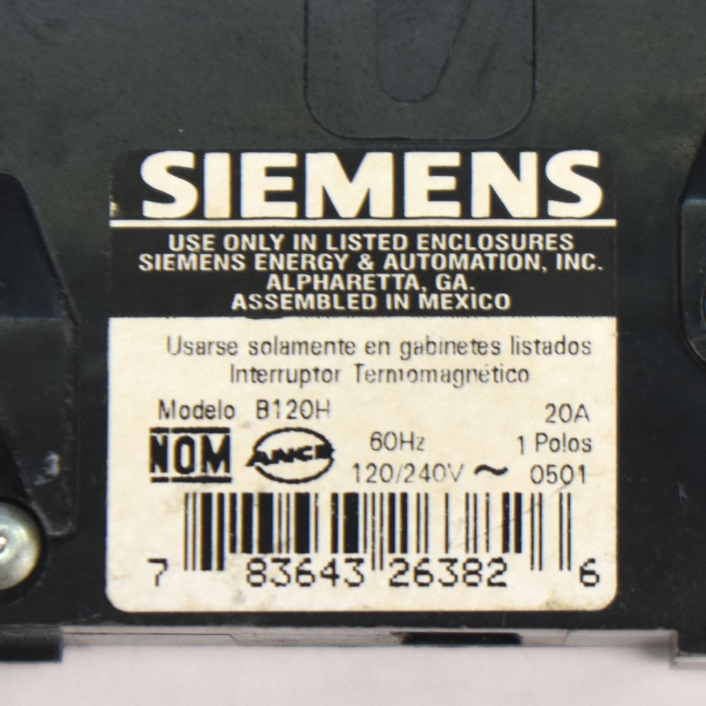 (Lot of 9) Siemens B120H Type BLH 20A 1-Pole 120V / 240V Circuit Breakers HACR
