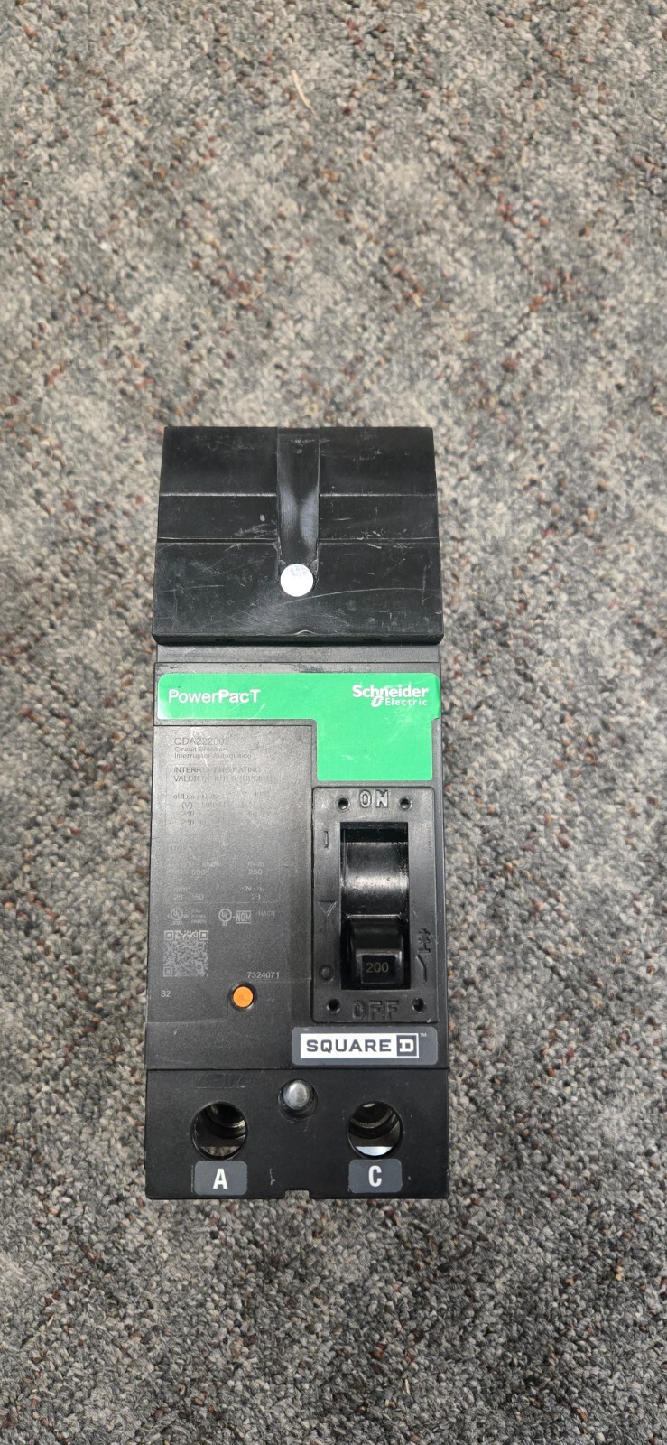 Square D PowerPact 200A 240VAC 2-Pole Circuit Breaker (QDA222002)