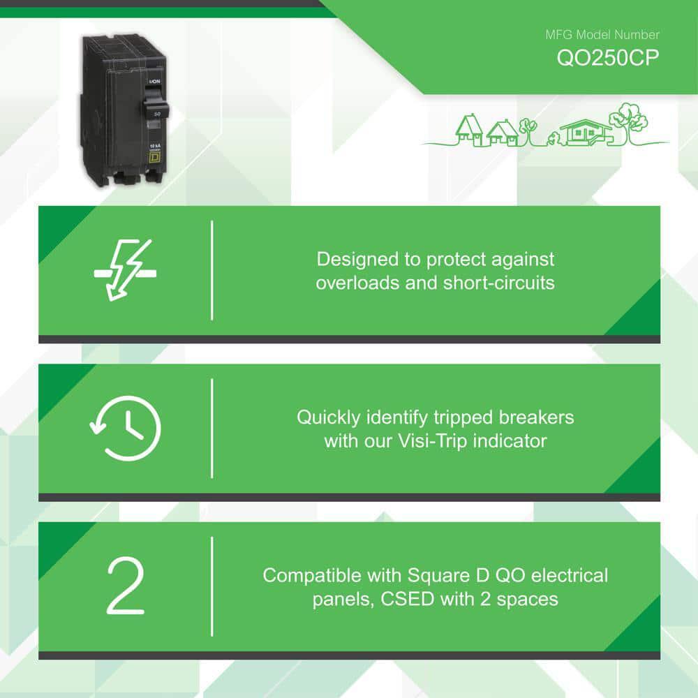 QO 50 Amp 2-Pole Circuit Breaker(QO250CP)