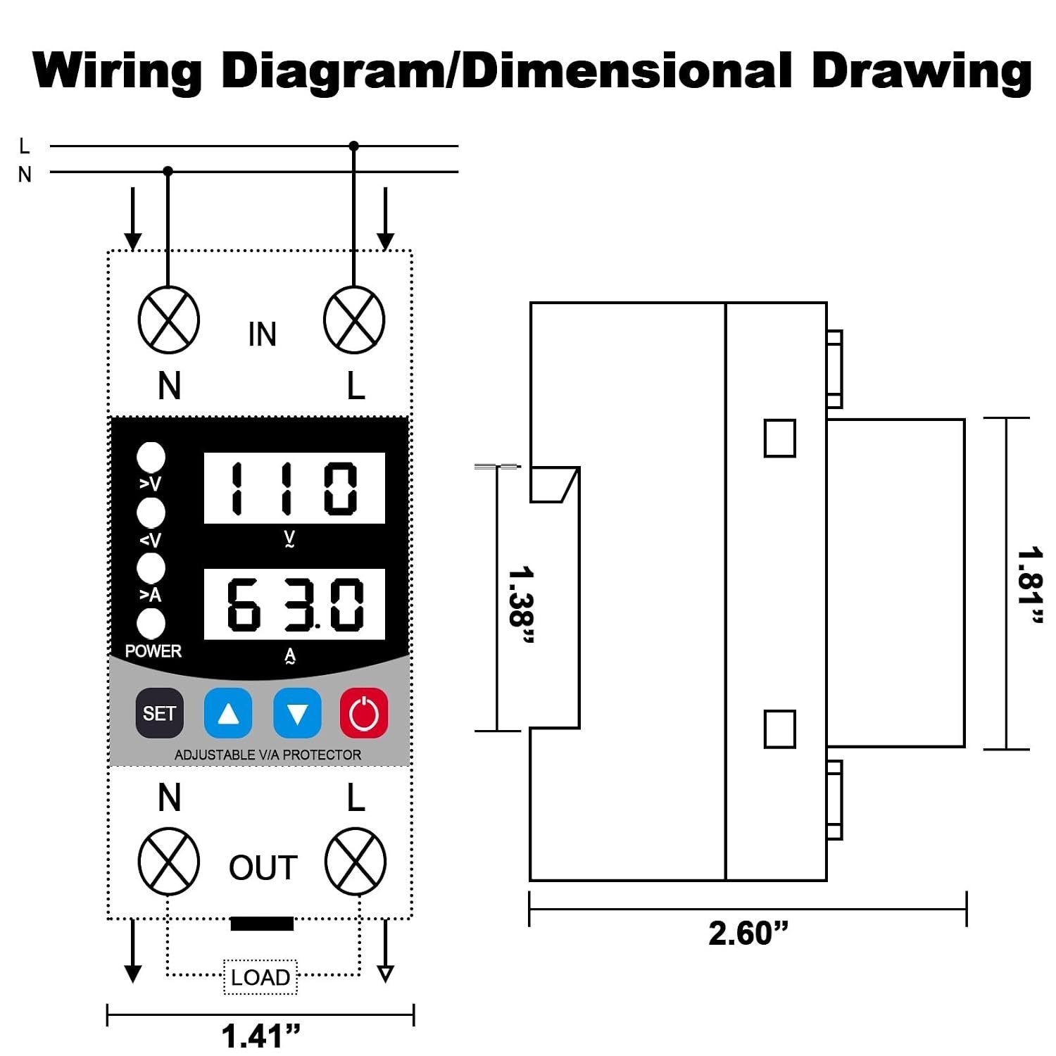 Smart Circuit Breaker Energy Monitoring Adjustable Voltage Current Protection