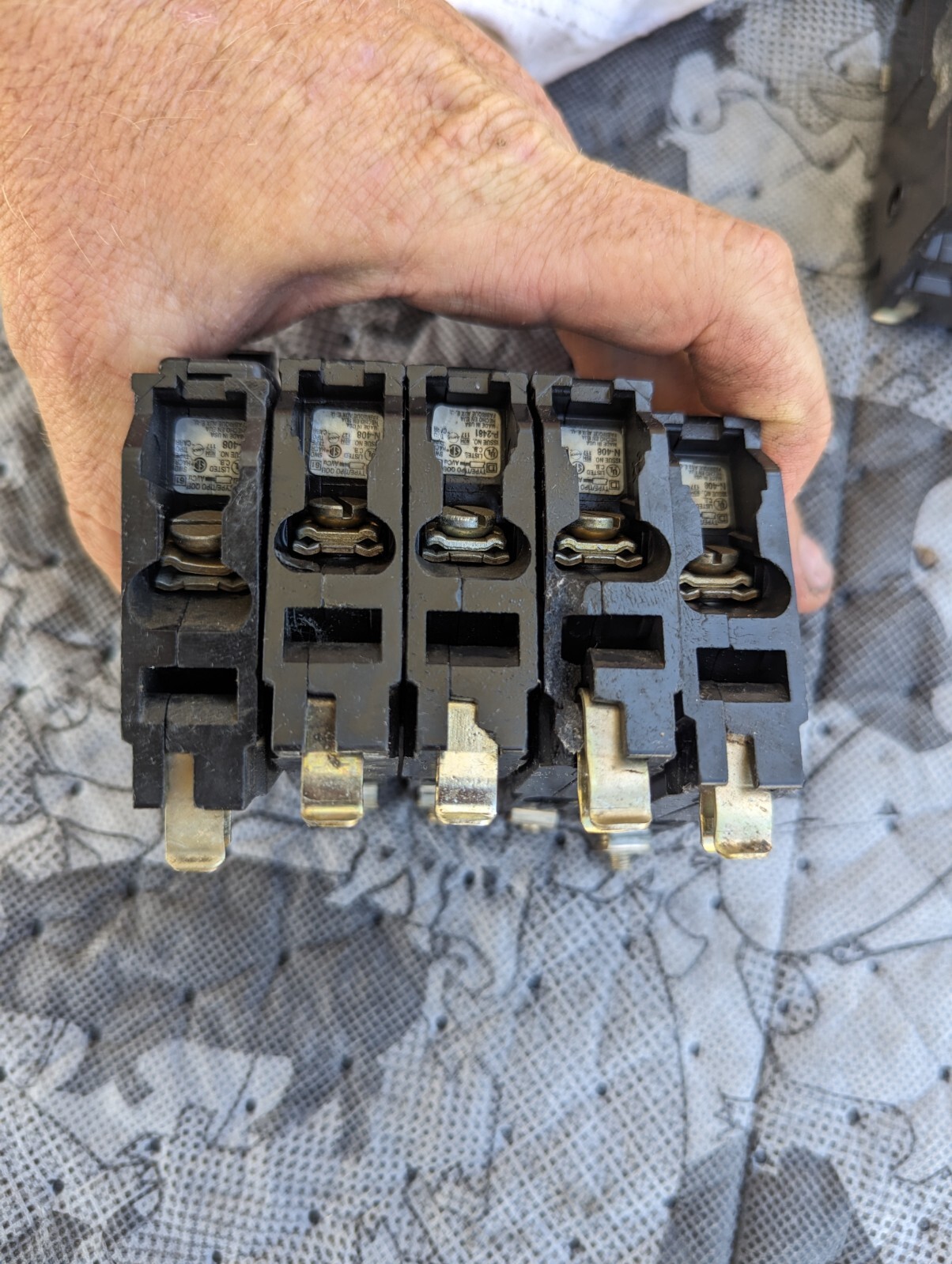 Lot Of 5-Square D QOB120 Circuit Breaker 120/240V QOB QOB-120 20 Amp 1 Pole