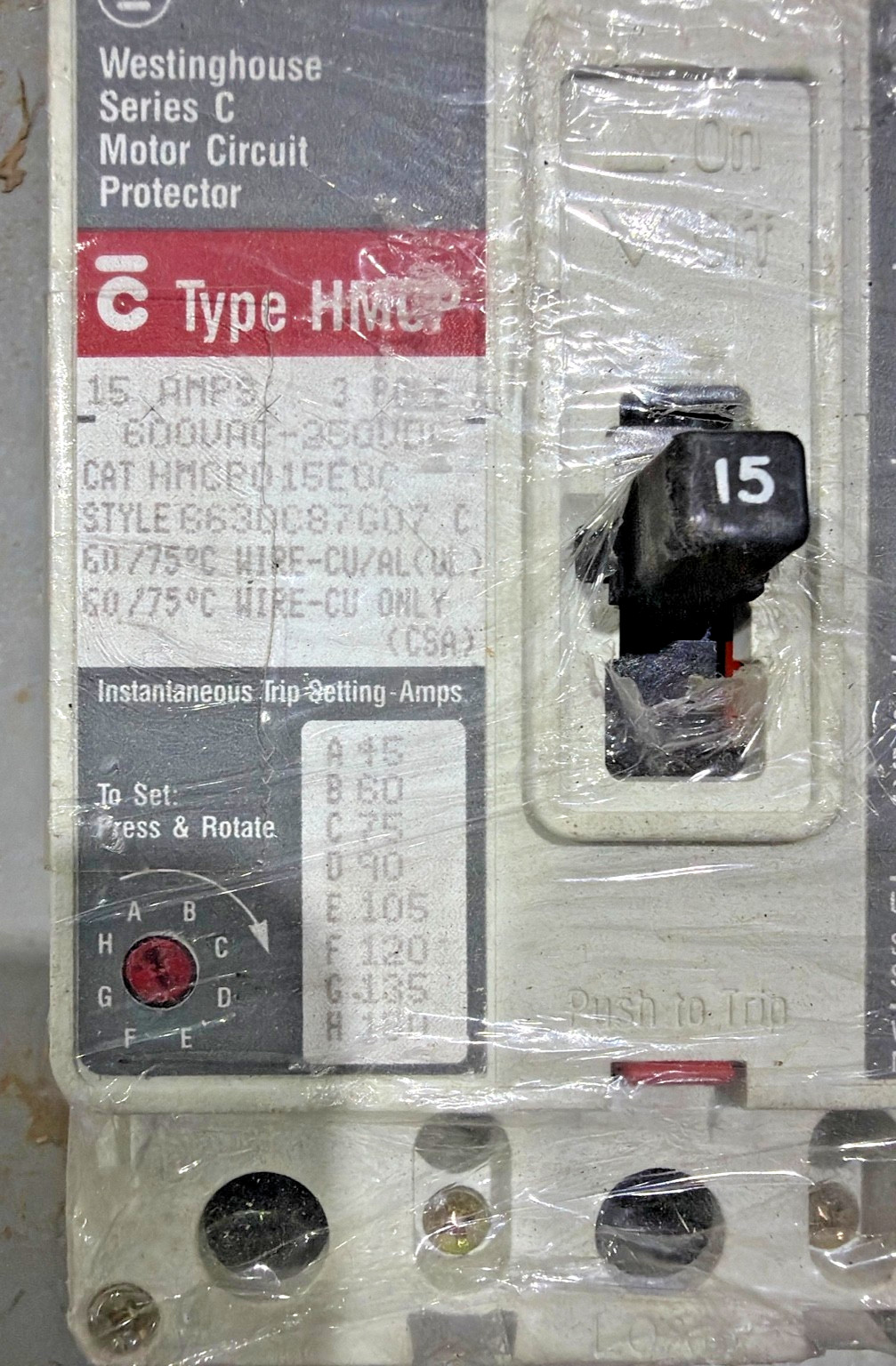 Westinghouse / Cutler-Hammer Series C HMCP015E0C NOS
