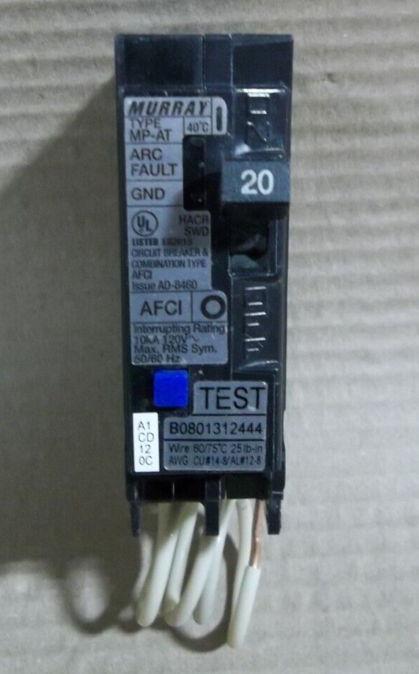 Murray MP120AFC q120AFC 1 Pole 20 Amp 120V Arc Fault Combo Circuit Breaker