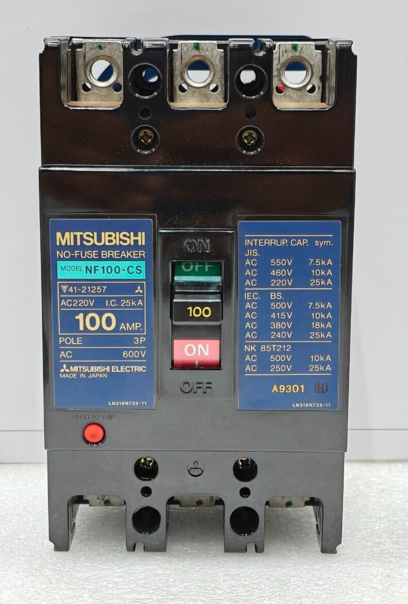 MITSUBISHI NF100-CS NO-FUSE CIRCUIT BREAKER 100A 3 POLE 600VAC NEW FAST SHIPPING