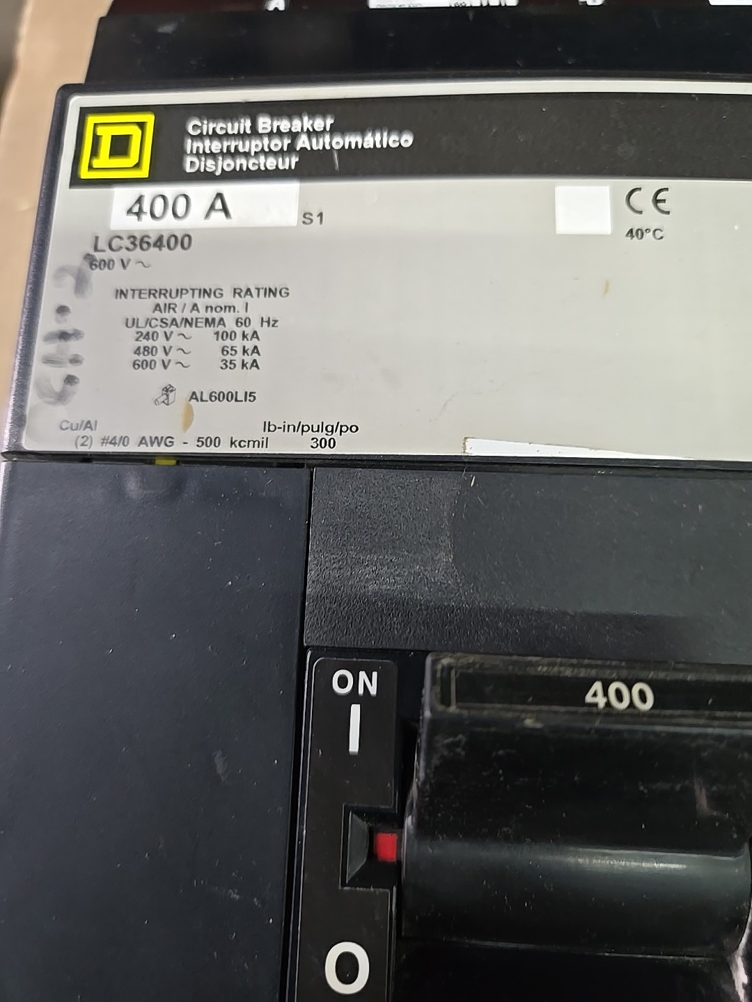 Square D LC 36400 Circuit Breaker