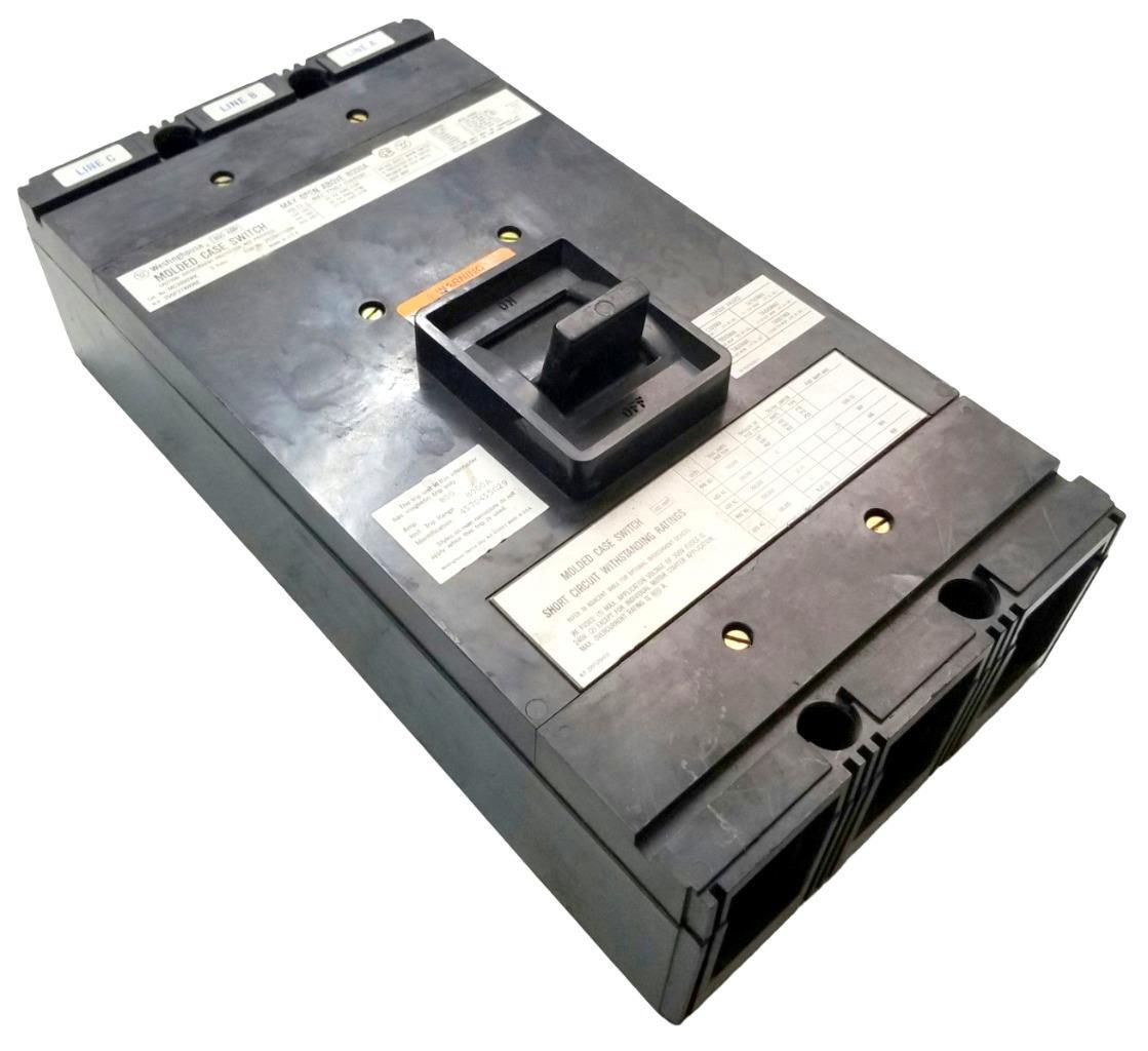 Westinghouse MC3800WK Molded Case Switch 3P 800A 240-600VAC Inst Trip 8000A