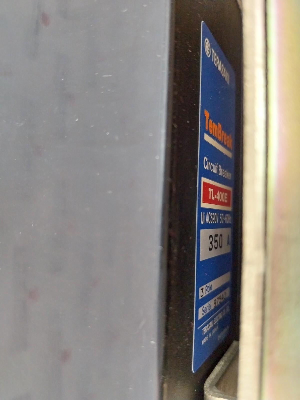 Terasaki Electric TL-400E Tembreak Circuit Breaker TMC4LE 350A AC690V 50-60Hz