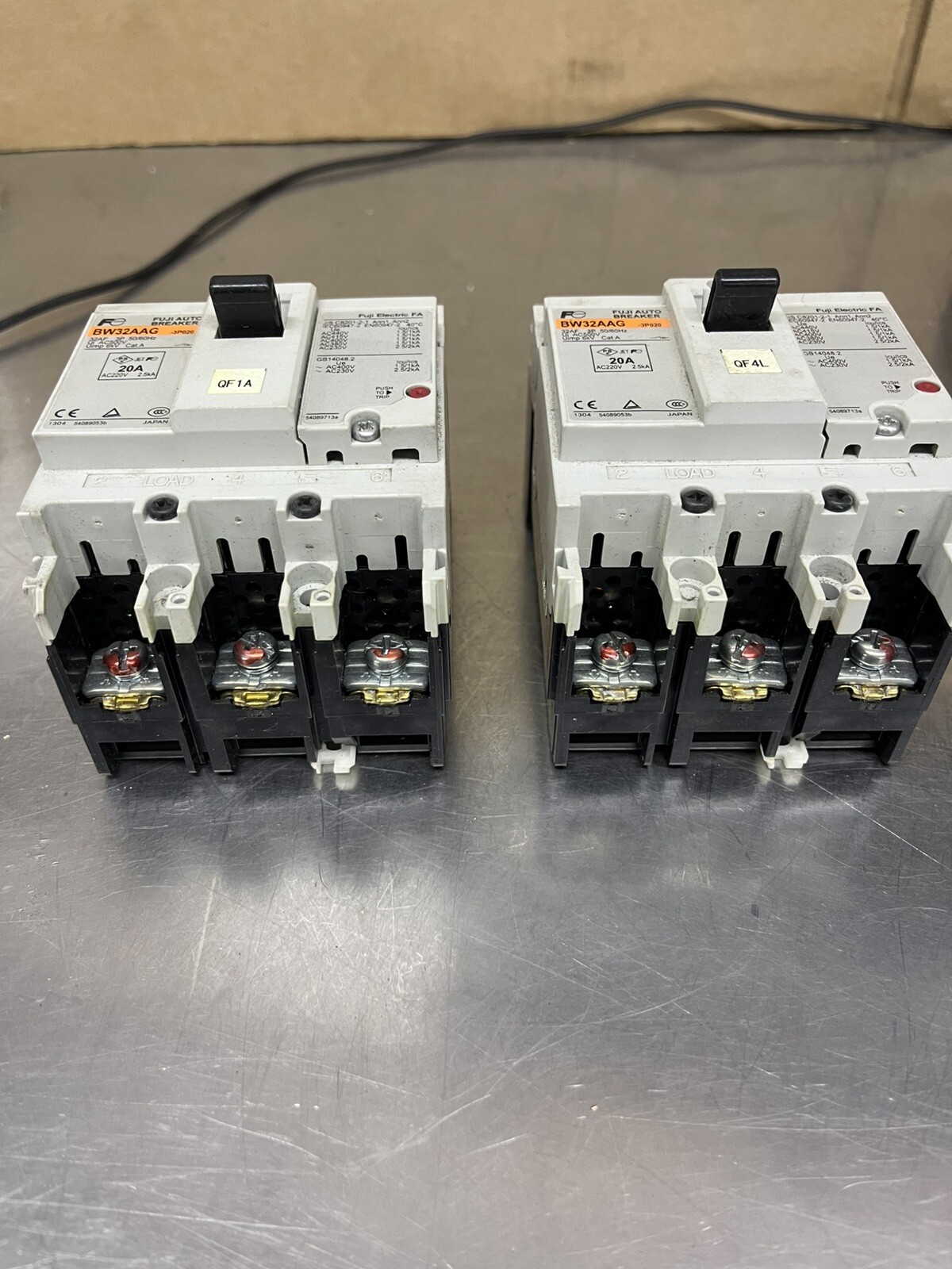 Lot Of 2 Fuji Electric BW32AAG Auto Breaker 3 Pole 20 Amp 3P020 Made In Japan