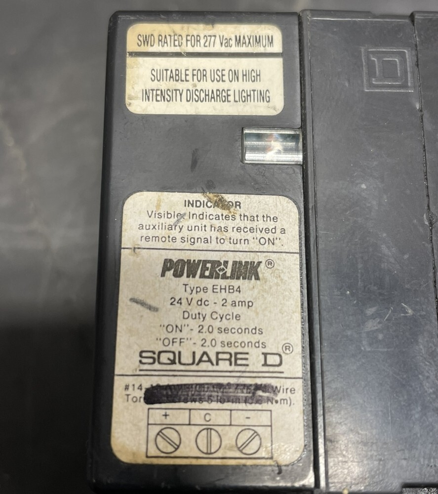 Square D EHB24020PL 20amp 2 Pole Circuit Breaker 480/277 Volt Bolt On Powerlink