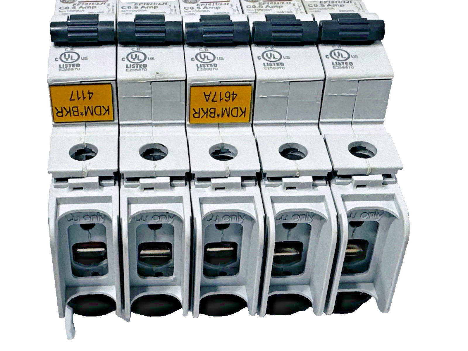 Lot of 5 GE EP101ULHC0.5 / 690265 E256870 0.5Amp Mini Circuit Breaker 1 Pole 120
