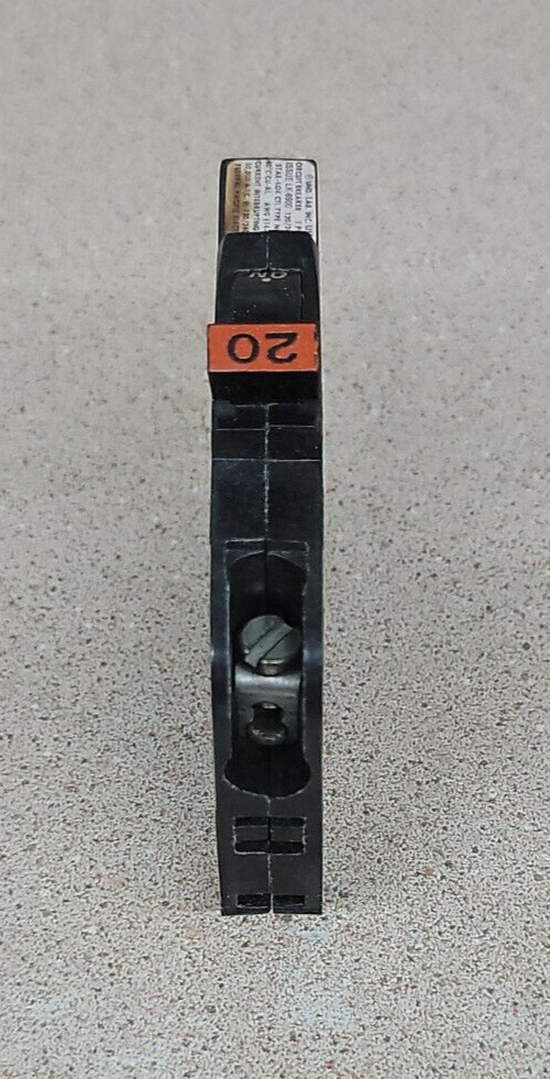 NC120 FPE 20 Amp 1 Pole Stab-Lok “Thin” Federal Pacific Breakers NC-120 RED