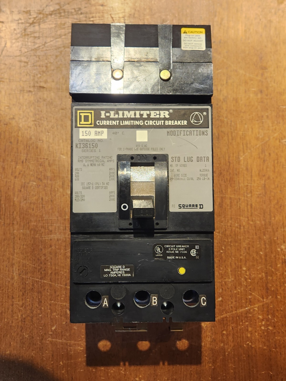 USED, WORKING SQUARE D KI36150 SERIES 1 – 150A GREAT CONDITION FREE SHIPPING