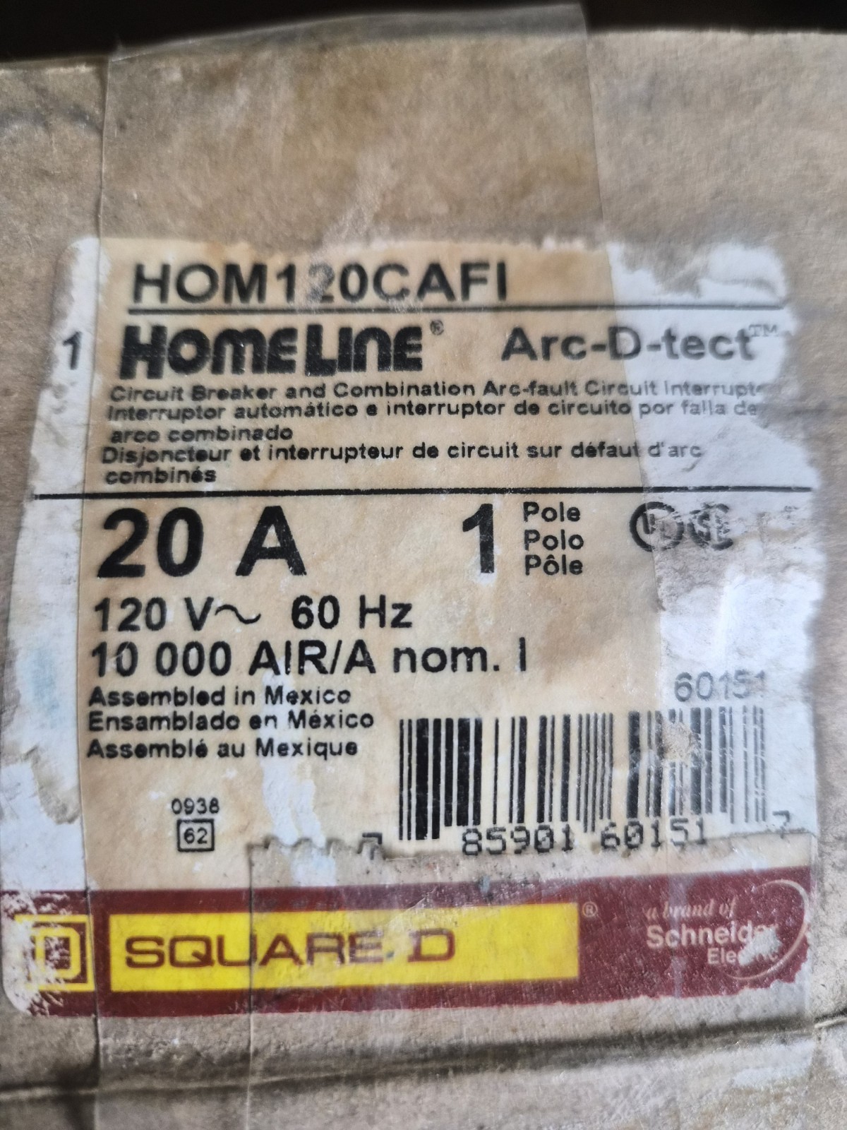 Square D Homeline Circuit Breaker & Combination AFCI HOM120AFIC