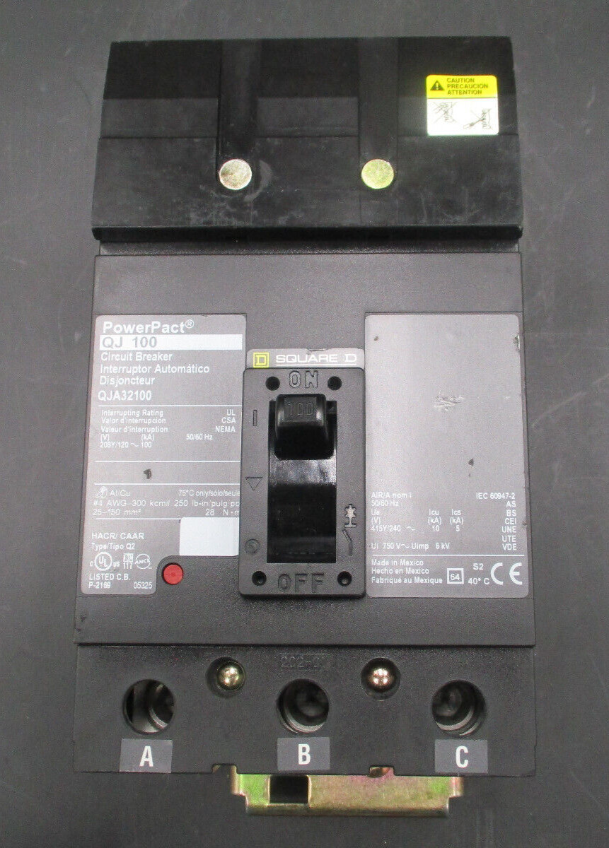 SQUARE D QJA32100 3-P 100A 240V I-LINE CIRCUIT BREAKER