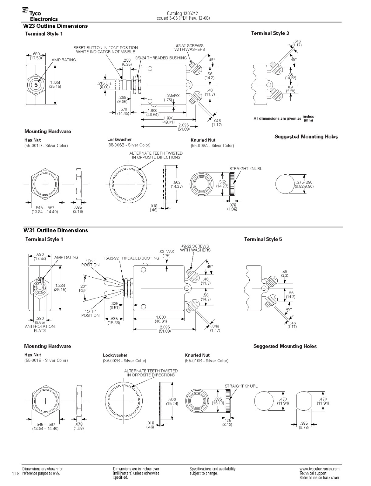 Potter & Brumfield Circuit Breaker W23-X1A1G-50, 50A, Bass Products 112-1023-050