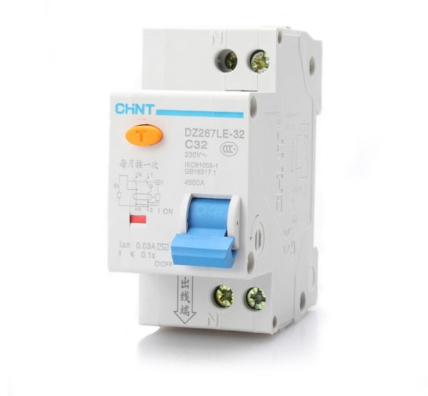 Chint DZ267LE-32 Series Circuit Breaker Leakage Protector C-Type 1P+N Brand