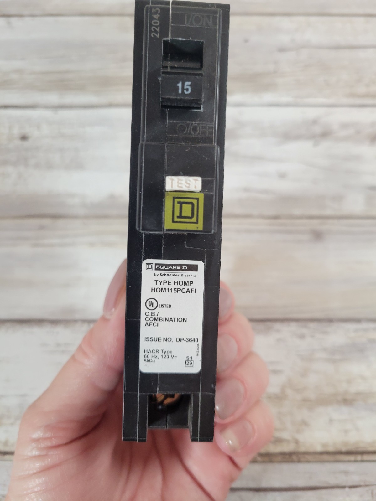 Homeline Square D 15 Amp Breaker HOM115PCAFI