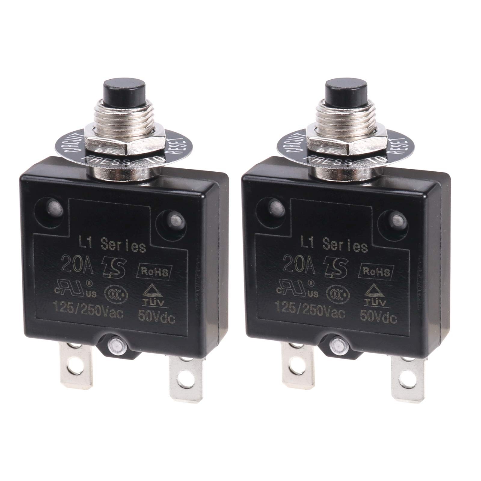 Thermal Circuit Breaker 20 Amps, Thermal Overload Protector L1 Series 125-250…