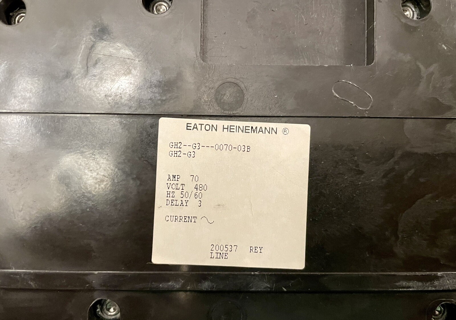 Eaton Heinemann GH2-G3-0070-03B 70A 70 Amp 2-Pole Circuit Breaker 2P 480v EH