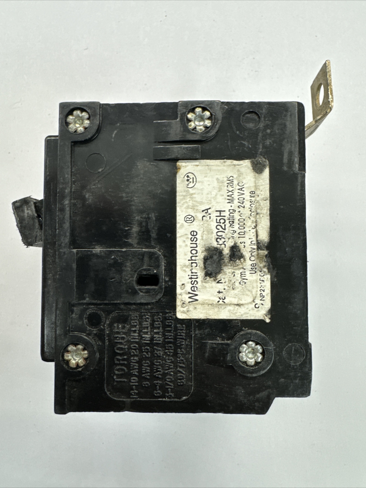 EATON CUTLER HAMMER BAB3025H 3 Pole 25 AMP Type BA BAB Circuit Breaker 240 VAC