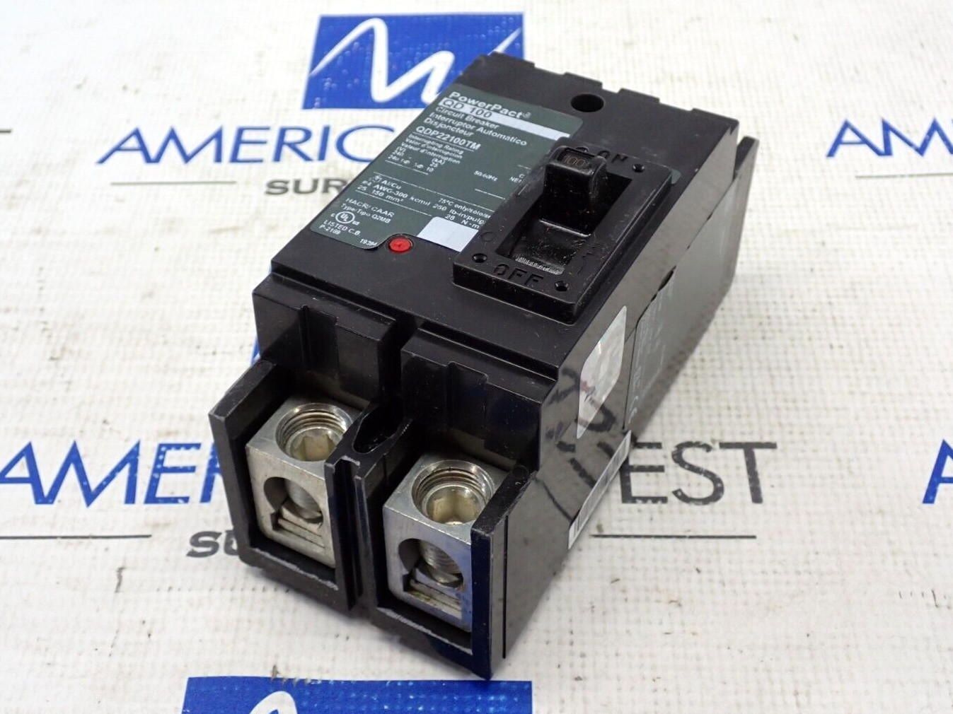 NEW Square D QDP22100TM 2 Pole 100 Amp 240 Volt 25kA@240V QD 100 Circuit Breaker